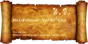 Waldhauser Valéria névjegykártya
